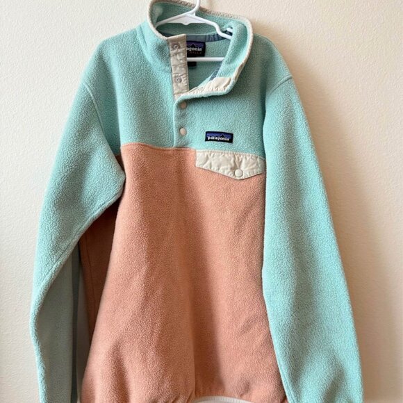 Patagonia Women's Lightweight Synchilla Snap-T Pullover Pink/Aquamarine Size XS - Picture 1 of 9